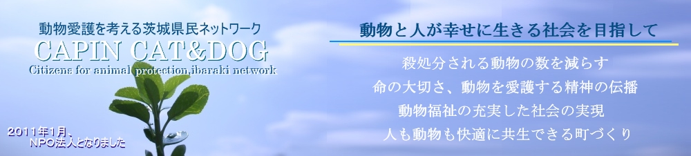 動物愛護を考える茨城県民ネットワークCAPIN（キャピン）